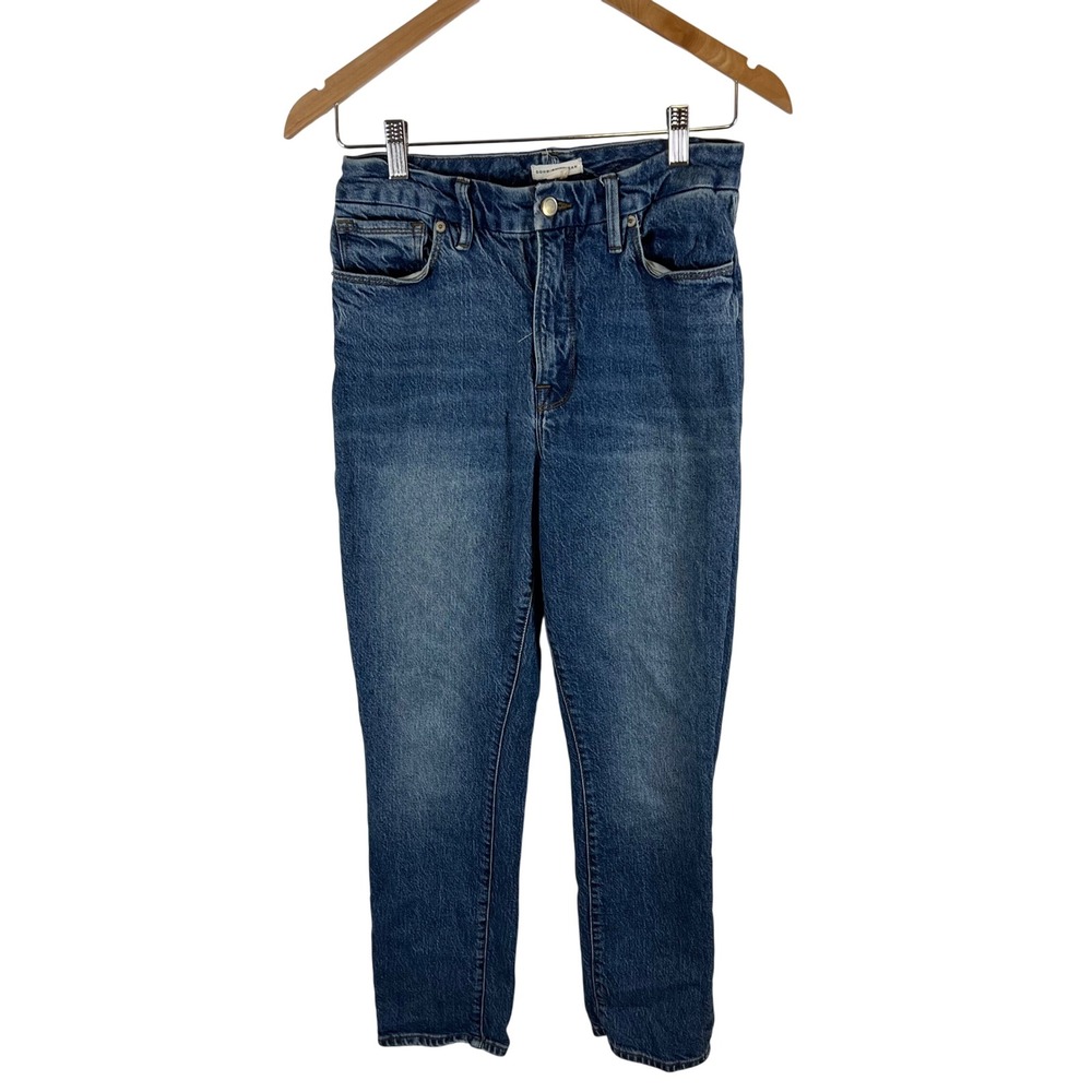 Good American Womens High Rise Straight Leg Jeans Blue Size 8/29 GC086T‎